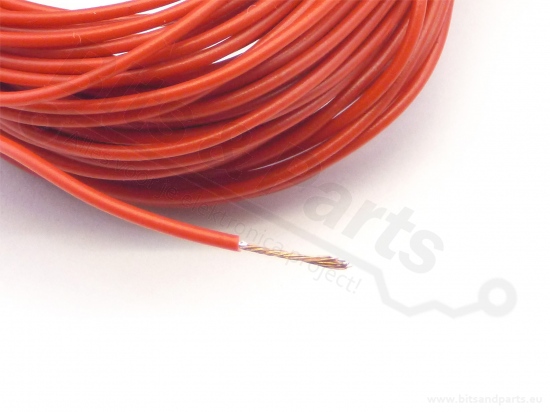 Wire 1x0.14mm² 26AWG multi-stranded flexible core 10 meters red